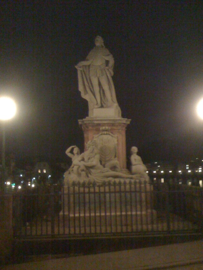 Statue on Old Footbridge in Heidelberg