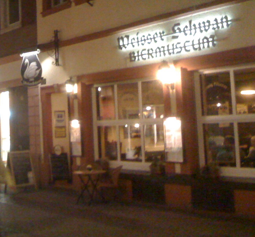 Exterior view of White Swan restaurant in Heidelberg