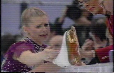 Tanya Harding cries at Olympics for a do over