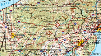 Map of Pennsylvania, Obama could win it April 22