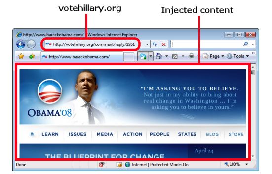 Hackers hijack votehillary.org and insert Obama content