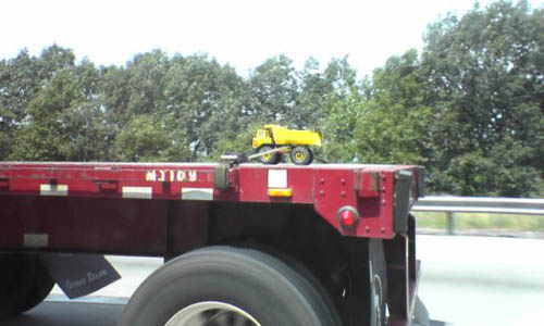 Tonka Truck as load on tractor trailer