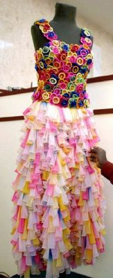 Perhaps this will be the fashion in Antarctica this winter? A condom dress...