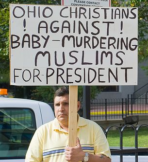 Jackass in Ohio spreading hate and lies in the name of religion.