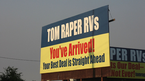 Tom Raper RV, trailers, and homes in Richmond, Indiana. All Time Bad Business Name.