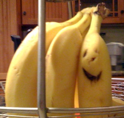 A happy banana