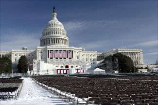 Bleachers the day before the Obama inauguration