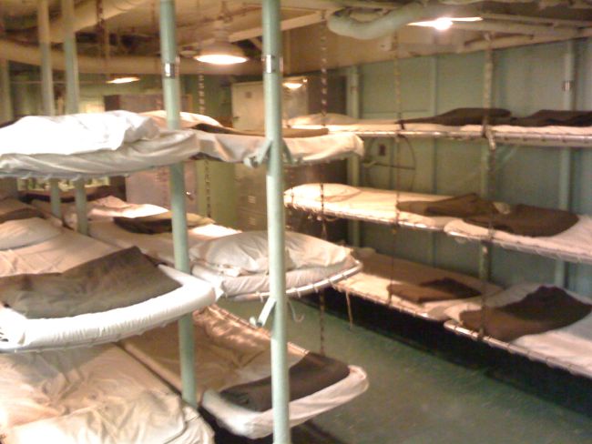 USS Hornet - Enlisted men's bunks