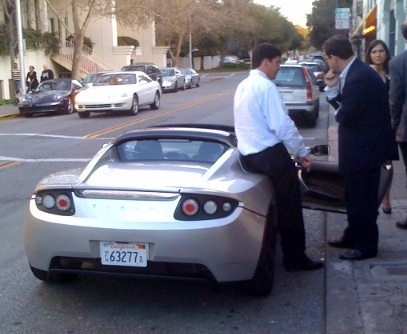 Picture of live Tesla Coupe on the street in Palo Alto
