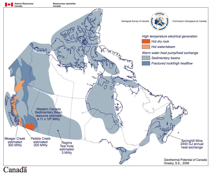 Canadian Geothermal Potential - Canada Heatmap