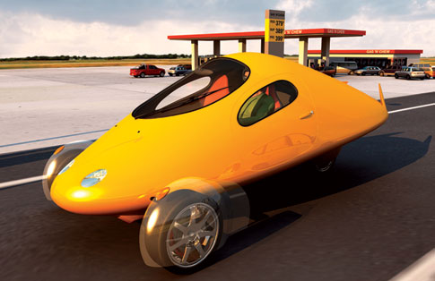 Concept car designed to achieve 100 miles per gallon