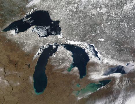 Satellite Photo of Great Lakes in High Definition
