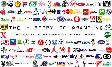 Screenshot of history of branding
