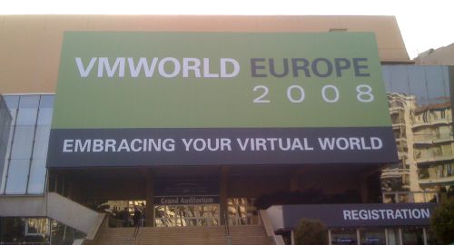 Palais front advertising VMWorld