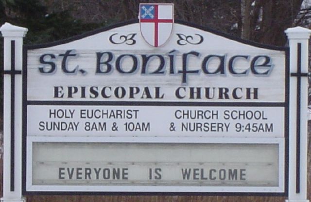 Episcopal Church sign advertising that 