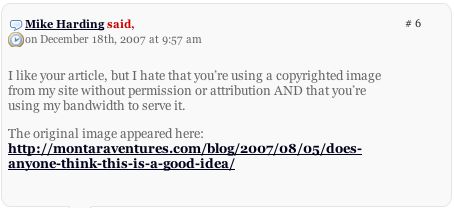 Comment to Dvorak on image theft