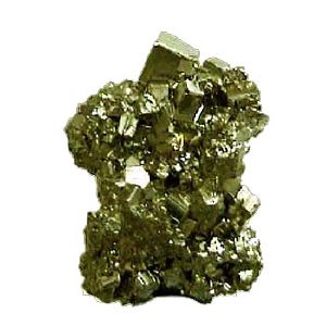 Photo of a clump of pyrite in raw matrix form.