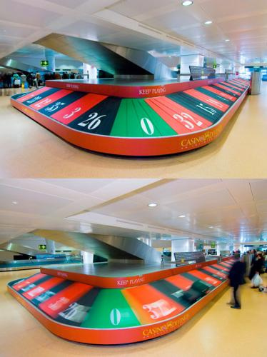 Baggage claim as a roulette wheel