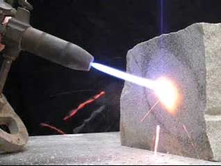 Image of spallation happening as heat is applied to a rock