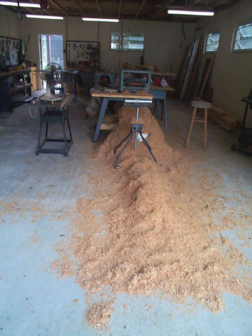 Swarf, or sawdust, the material removed during the action of cutting.